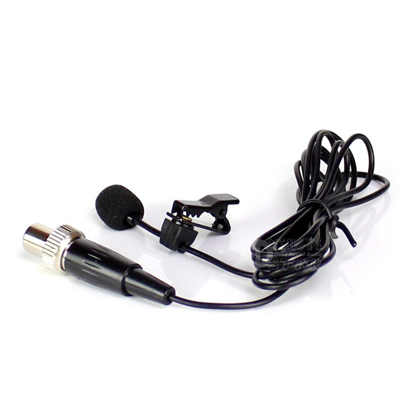 Mini XLR 4 Pins Lock Lavalier Microphone Clip Collar Mic Micro For MIPRO Wireless System Bodypack Transmitter Lapel Microphones