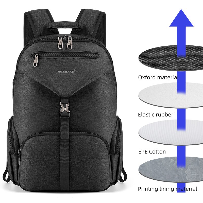 Tigernu Mannen Waterdichte 14 Inch Laptop Rugzak Mannelijke Reizen Rugzakken Mochilas Mode School Rugzak Tas Voor Mannen