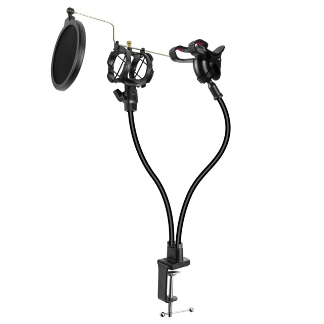 Metal Recording Studio Microphone Stand For bm800 K669 Blue Yeti Microphone Suspension Boom Scissor Arm Holder with Phone Clip: Type 3