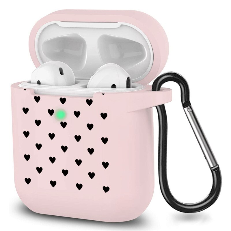 Case For Airpods 1&2 Cute Earphone Case Love Heart Daisy Floral Wireless Earphone Accessories for Apple Airpods Soft Cases Bags: duoaxfen2d