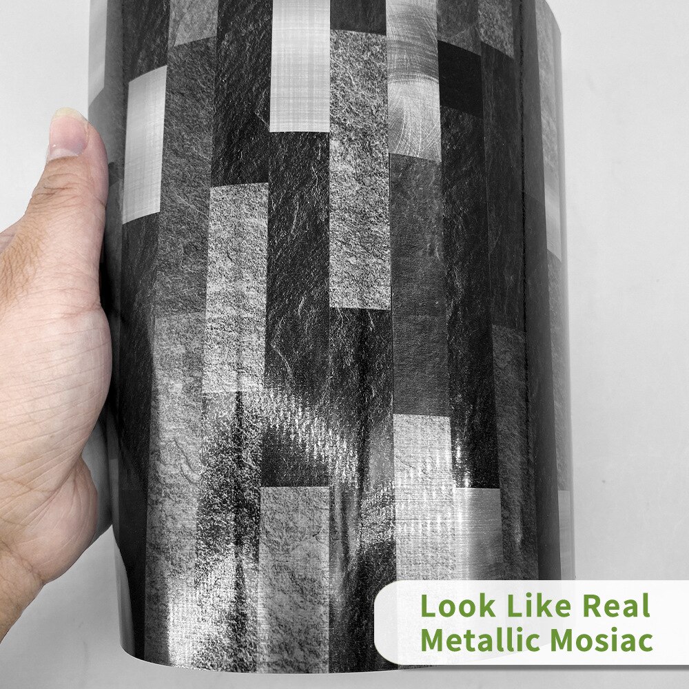 Black Brick Metal Mosaic Tile sticker American Kitchen bathroom self-adhesive 10cm/15cm/25cm sticker wall renovation wallpaper