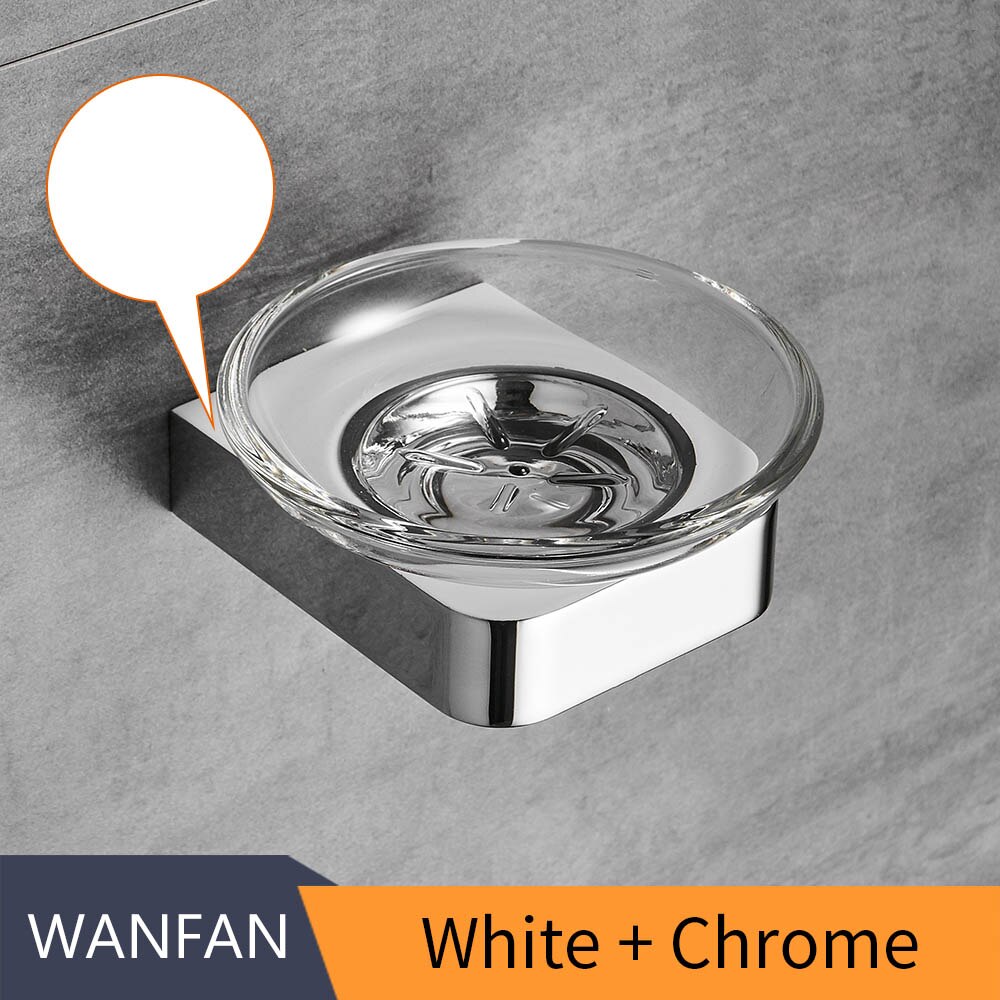 Soap Dishes Chrome Finish Soap Basket Wall mounted Soap Dish Bathroom Accessories Bathroom Hardware Toilet Soap Holder 5785: White And Chrome