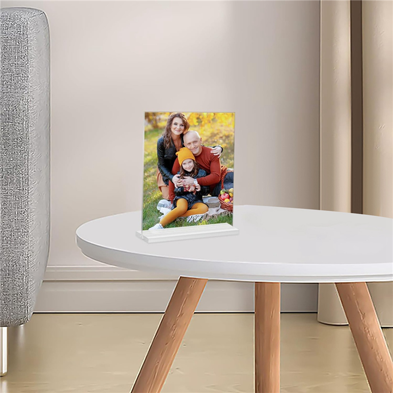 Velif-akryl fotoram 4 x 6 tum , 8- pack plast fotoramshållare stående, dubbelsidig bildskärm på skrivbordet: Default Title