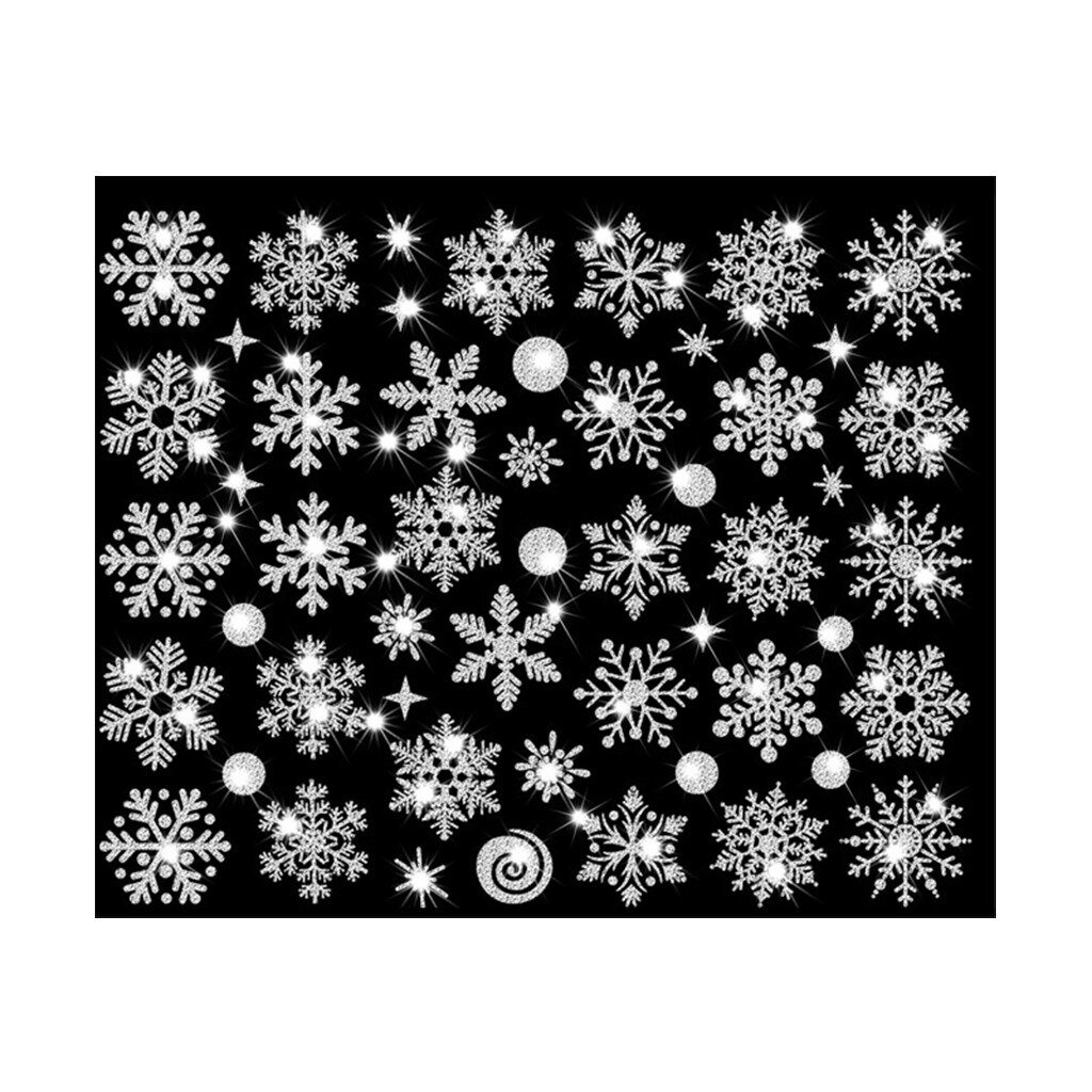 Year Wallpaper Christmas Snowflake Window Sticker Wall Sticker Door Sticker Snowflake Electrostatic Sticker Window Kids: A