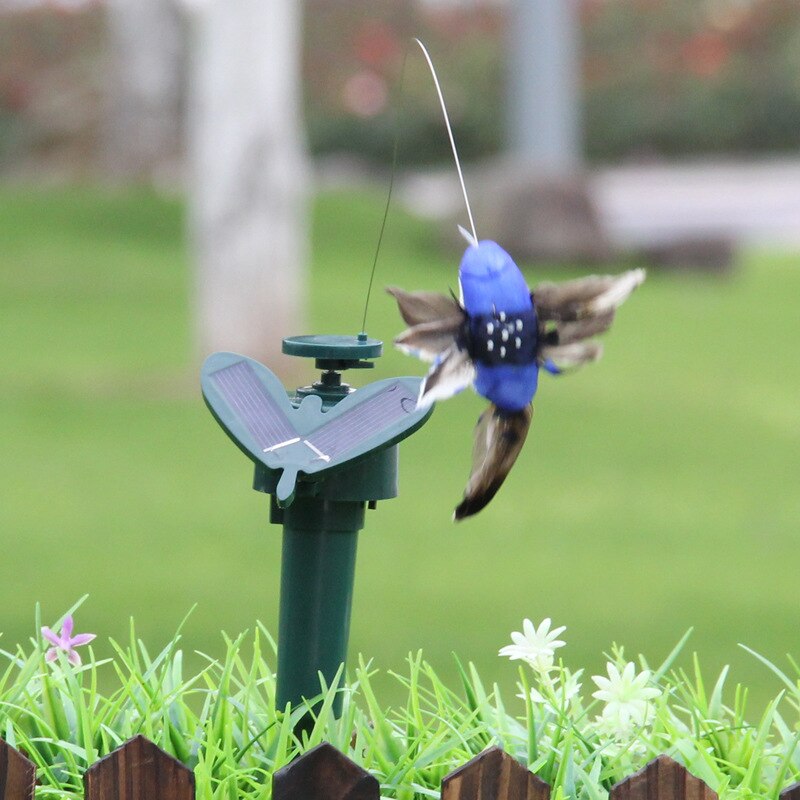 1 stücke Kreative Solar- Auto Fliegen Kolibri Künstliche Feder Farbe Simulierte VöGel drinnen draussen Garten Dekoration Ornament