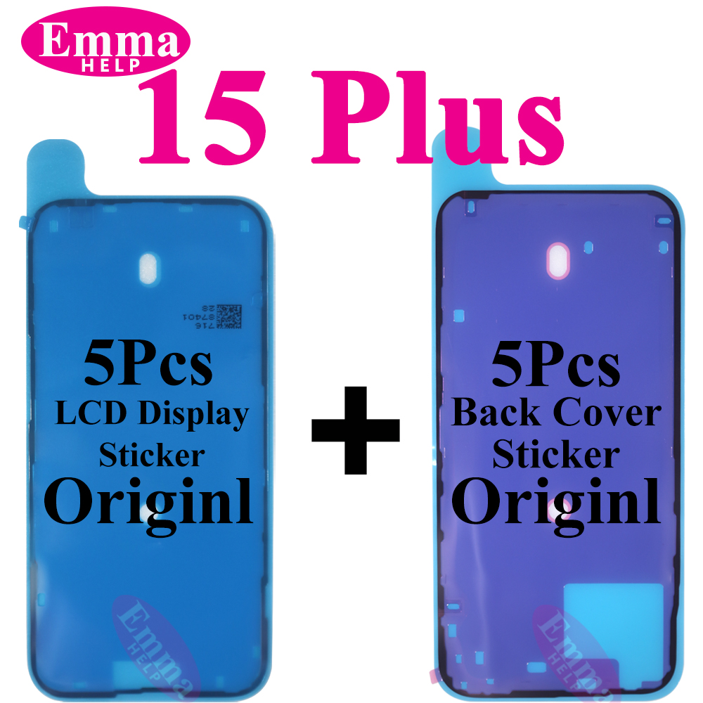 10pcs Back Cover Sticker for iPhone 14 15 Pro Max 16 Plus Back Frame Waterproof Seal Bezel Display Adhesive LCD Screen Frame: Red