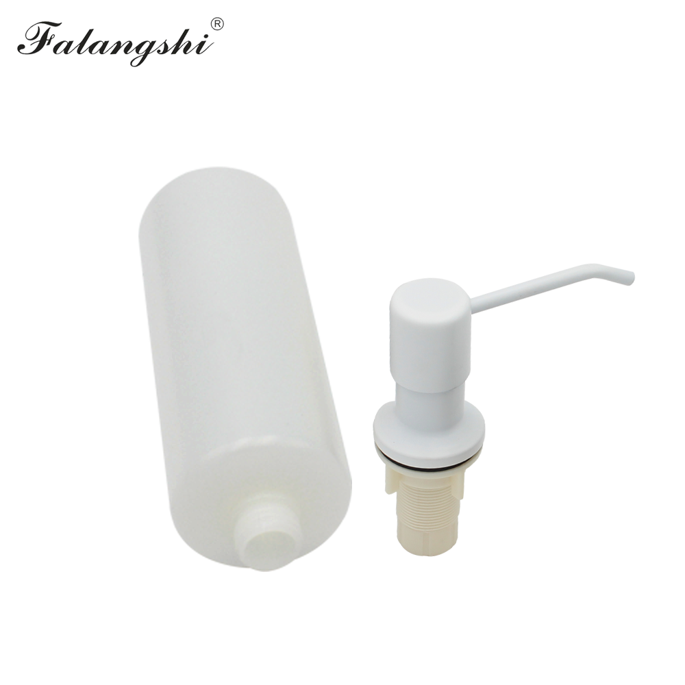 Stainless Steel 400ml Kitchen Sink Pump Soap Dispenser Deck Mounted Chrome/Brush/White/Black Dispenser for Liquid Soap WB8602: White