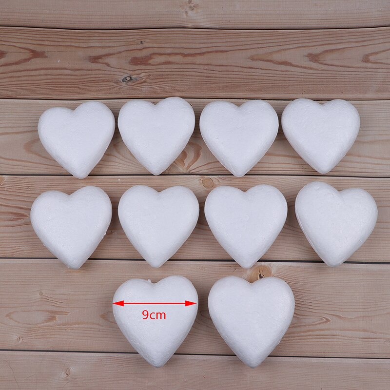 10Pcs Polystyreen Piepschuim Foam hartvormige Craft Voor Kerst Decoratie: 9cm