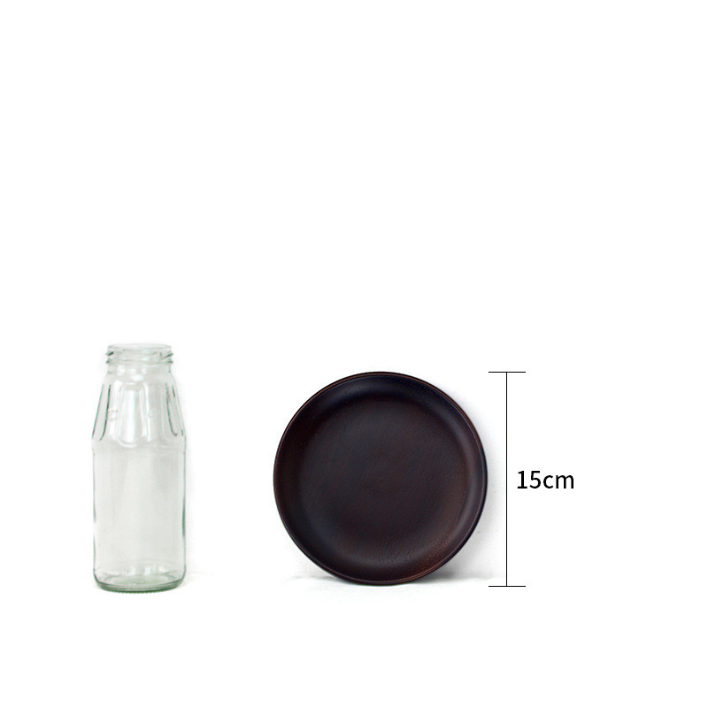 Storage Box Wood Pan Plate Fruit Dishes Saucer Tea Tray Dessert Dinner Bread Wood Plate Japanese Round/Rectangle Home Decoration: JJ1433-15CM