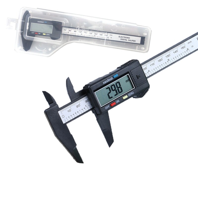 Paquimetro-micrómetro Digital LCD de 150mm y 6 pulgadas, calibrador Vernier electrónico, manómetro de fibra de carbón, 0,1mm