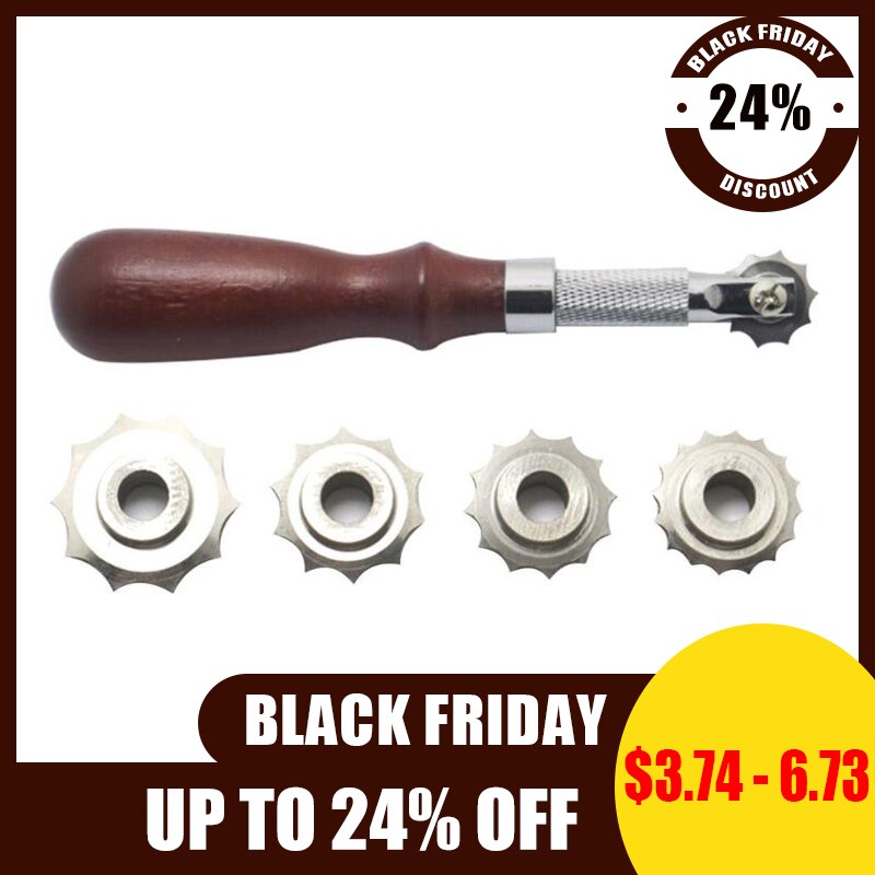 DIY Leather Craft Kit Spacing Tool 3/4/5/6mm Over Stitch Line Marking Wheel Gear Roulette Leathercraft Spacing Sewing Tools