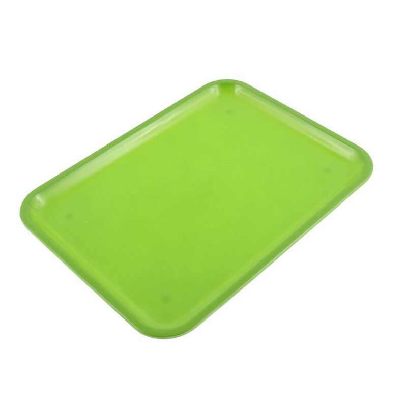 10 tommer lang rektangel form serveringsbakke lavet af plastik: Grøn
