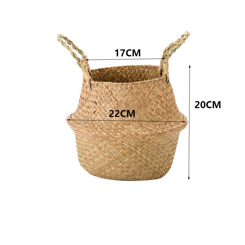 Wicker Planter Storage Basket Flower Baskets Laundry Storage Decorative Basket Pot Rattan Flower Planters Household Organizer: 17x22x20cm