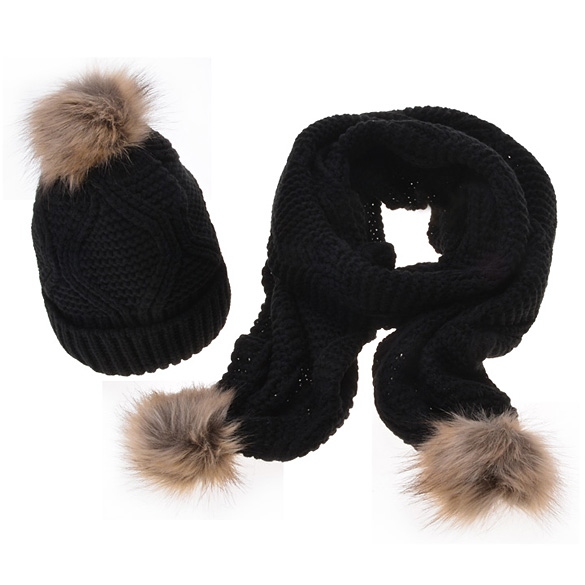 Höst vinter kvinna varma halsdukar diamantform ull stickade mössor virkade skullies gorros kvinna hattar två delar mössa + halsduk /set