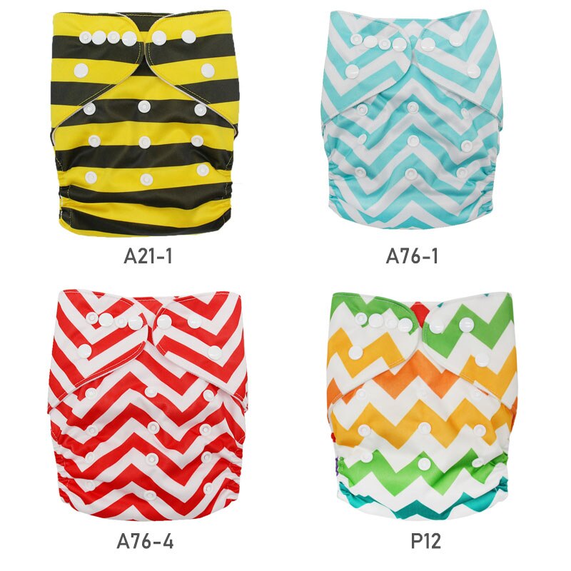 Cloth Diaper 4pcs/Set Reusable Nappies Diapers Inserts Potty Training Pants Newborn Cloth Diapers PUL Fabric Nappy Baby: S1 without insert