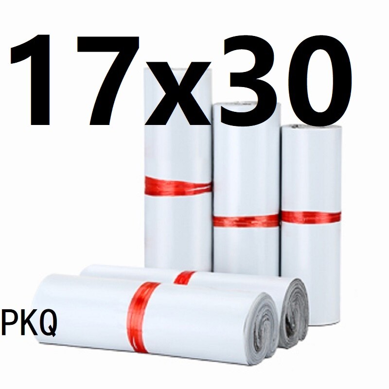 100Pcs/Lot Poly Mailer Waterproof Mailing Bags Thicken Bags Mailer Self-seal Adhesive Courier Storage Bags: 17x30cm