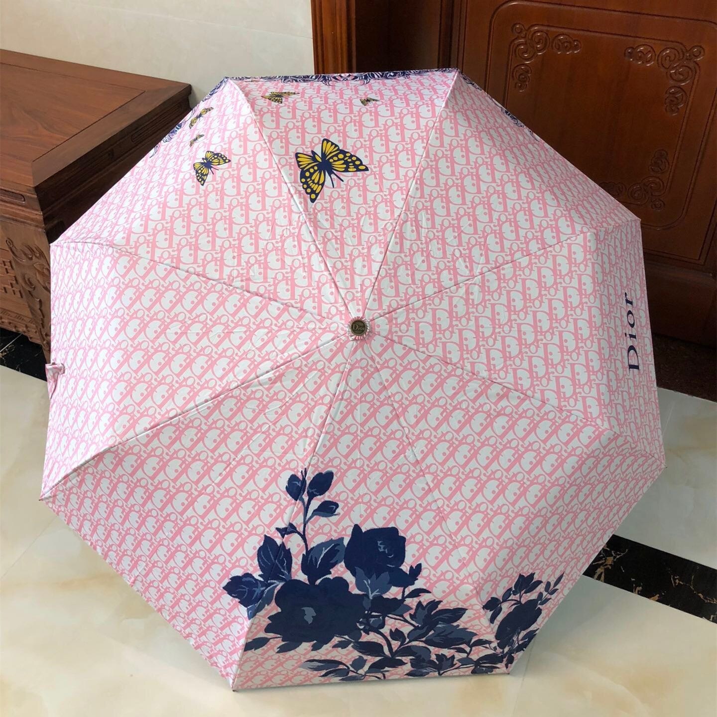 Big-brand Classic Rain and Sun Dual-purpose Umbrella Wind and UV Protection Box Packaging Men's and Women's Umbrella: Pink