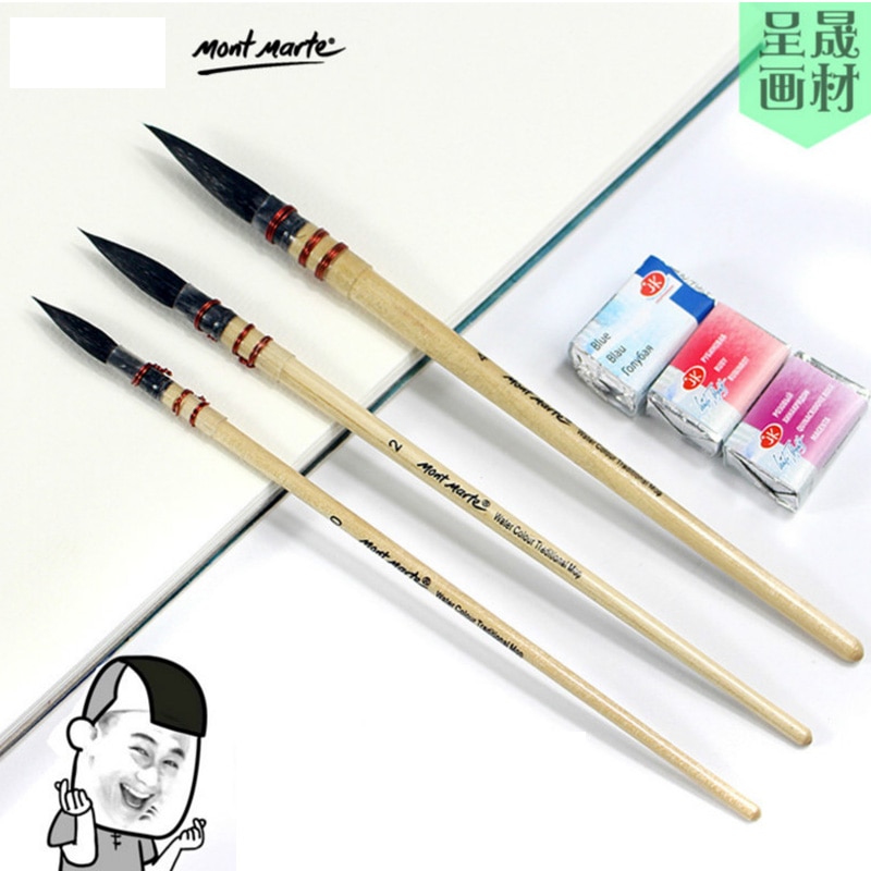 Aquarel pen paard haar ronde piek eekhoorn haar aquarel borstel nationale borstel houten mop pen