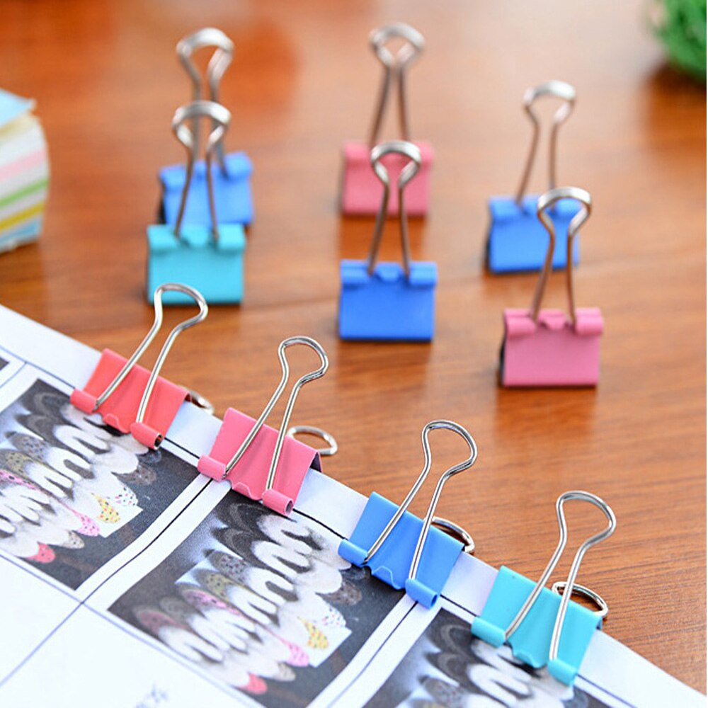 Clips de Metal coloridos para encuadernación, suministros de papelería de oficina, , , , 15mm, 60 unids/lote