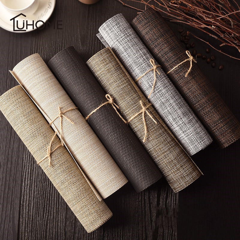 45X30cm Kitchen Simple Pure Color Placemat PVC Dining Table Mat Table Placemats for Table Decoration Accessories Coaster Pad