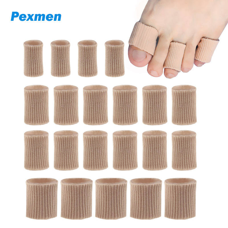 Pexmen 1/2/5 Stück Zehenschutz, Röhren, Ärmel, weiches Gel-Zehenpolster für Hühneraugen, Blasen, Hornhaut, Zehen und Finger für Männer und Frauen
