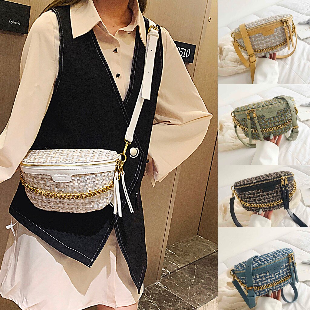 Women Pocket Chest Bag Woven Shoulder Bag Messenger Phone Bag многофункциональная сумка сумка кожаная женская