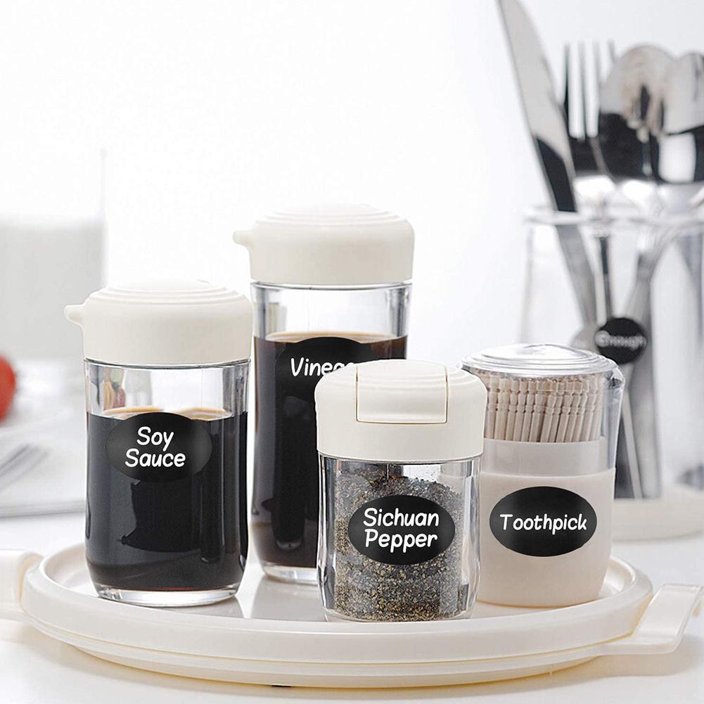 21 Stickers Oval Label Stickers Mason Jars Spice Bottle Label Stickers Pantry Food Storage Blackboard Stickers