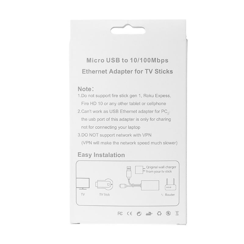 Fire tv stick  hd 480 mbit/s micro-usb -2.0 to rj45- ethernet-adapter 10/100 mbit/s für fire tv/google home/chromecast ultra audio