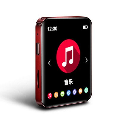 BENJIE X1 reproductor de MP3 Bluetooth 16GB Mini pantalla táctil reproductor de música compatible con Radio FM reproductor de Video E-book incorporado altavoz: Rojo / 4 GB