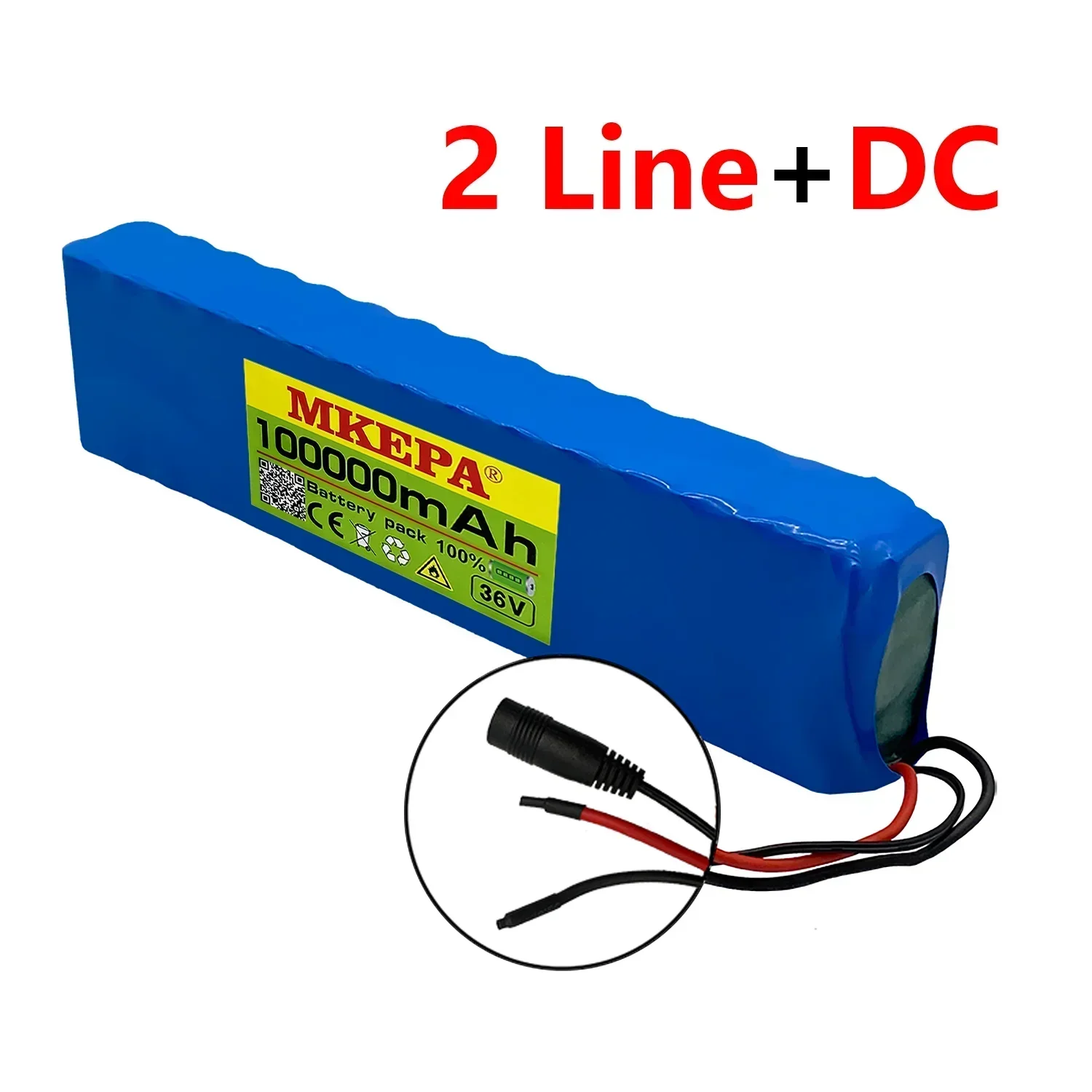 36V 100Ah 18650 akumulator litowy wielokrotnego ładowania 10S3P 1000W zmodyfikowana moc rower skuter pojazd elektryczny z BMS: BŁĘKITNA