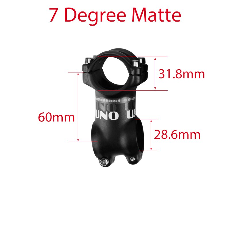 7Degree UNO Bicycle Stem Mountain Road Bike Stem Ultralight Stem 31.8mm Handlebar Stem 60 70 80 90 100 110 120 130mm Bike Stem: 31.8x60mm 7 white