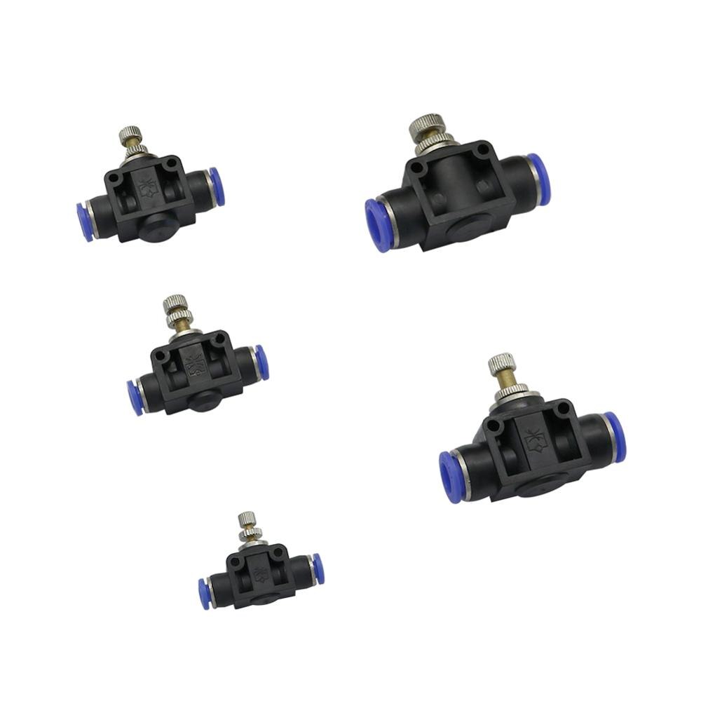 Pneumatic Airflow Regulator 4mm 6mm 8mm 10mm 12mm OD Hose Tube Gas Flow Adjust Valve Air Speed Control Valve Pneumatic Fitting