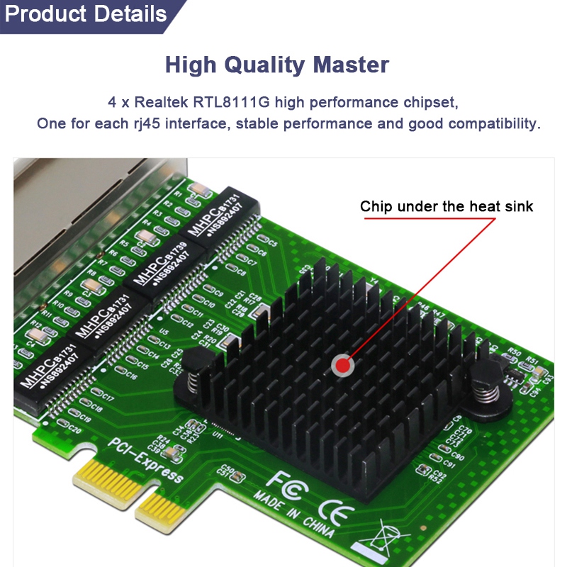 Netzwerk Karte 4 Hafen Gigabit Ethernet 10/100/100 0M PCI-E PCI äußern Zu 4X Gigabit Ethernet netzwerk Karte LAN Adapter für Desktops