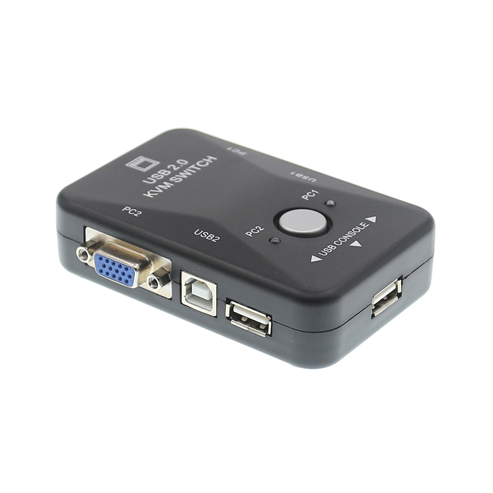 FJDISZWAY 2 Port USB KVM Switch VGA Box PC Monitor KVM Splitter USB2.0 Kabel