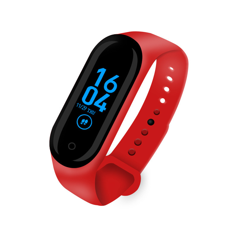 Xiao mi mi bande M4 montre intelligente Bracelet Fitness Bracelet Trcker Sport podomètre fréquence cardiaque pression artérielle Bluetooth santé Wirstband SmartWatch: Rouge