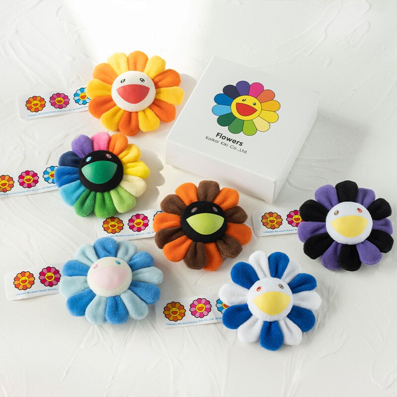 Broche de girasol japonés para Bebé y Niño, flor de arcoíris de peluche, estera de suelo juego, asiento, decoración colorida