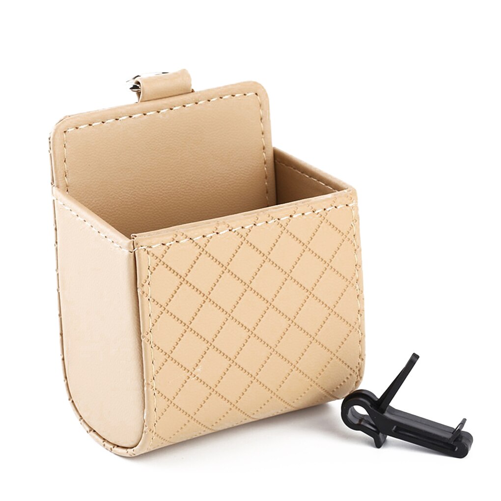 Boîte de rangement pour téléphone portable, , Durable, étanche, Installation facile, peau d'agneau, sortie d'air de voiture, poche