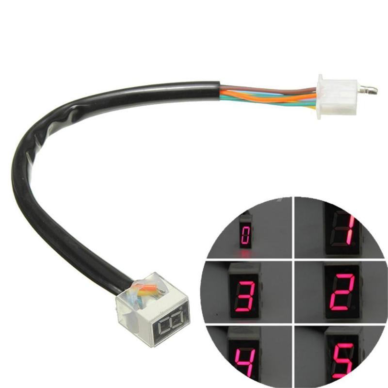 LED Digital Gear Indicator Display Scooter Universele Motorfiets 0-5 Niveau Shift Lever Sensor Speed Gear Display Indicator