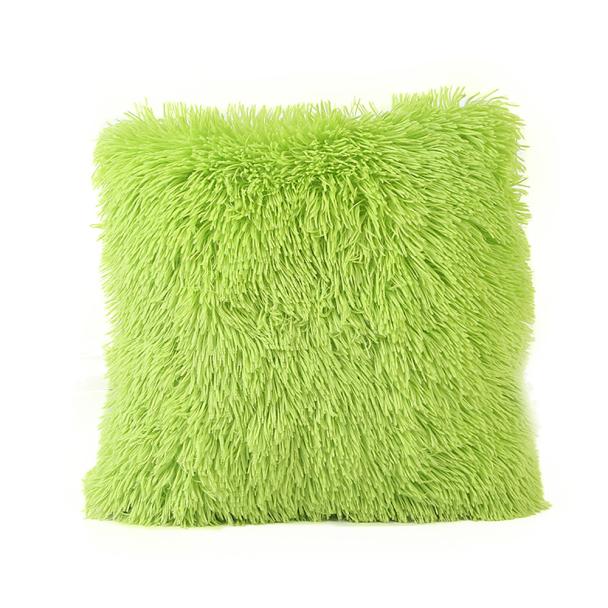 43cm*43cm Pillow Case Sofa Plush Square Waist Throw Cushion Cover Home Decor Throw Pillowcases Home Euro Pillow Covers J#2: Green