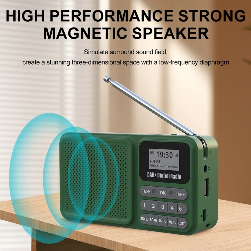 DAB+ digitale radio Draagbare FM-radio Bluetooth op zonne-energie en oplaadbare noodradio Ondersteunt U Disk TF-kaart MP3-speler