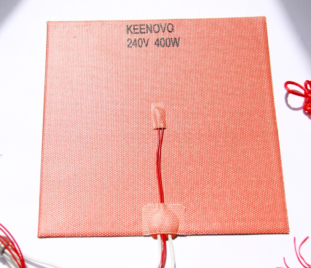 200mm X 200mm,400W@240V, w/ NTC 100K Thermistor,Keenovo Silicone Heater 3D Printer Heater,Heatbed,First Grade Guaranteed