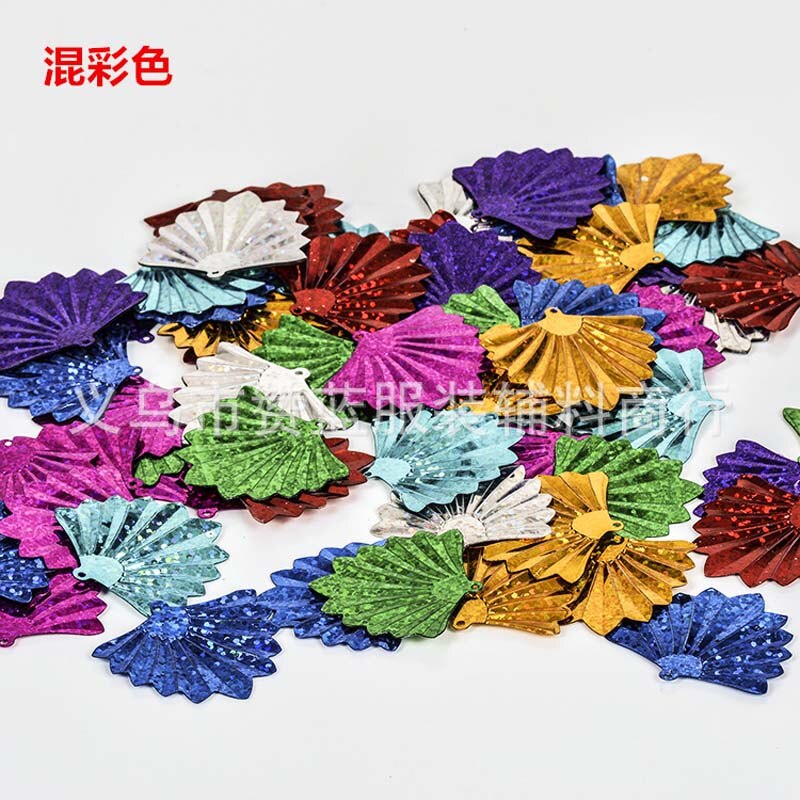 35 × 37mm waaiervormige kralen pailletten diy handgemaakte kleding accessoires materiaal feestdecoratie pailletten  jj386: Mengen