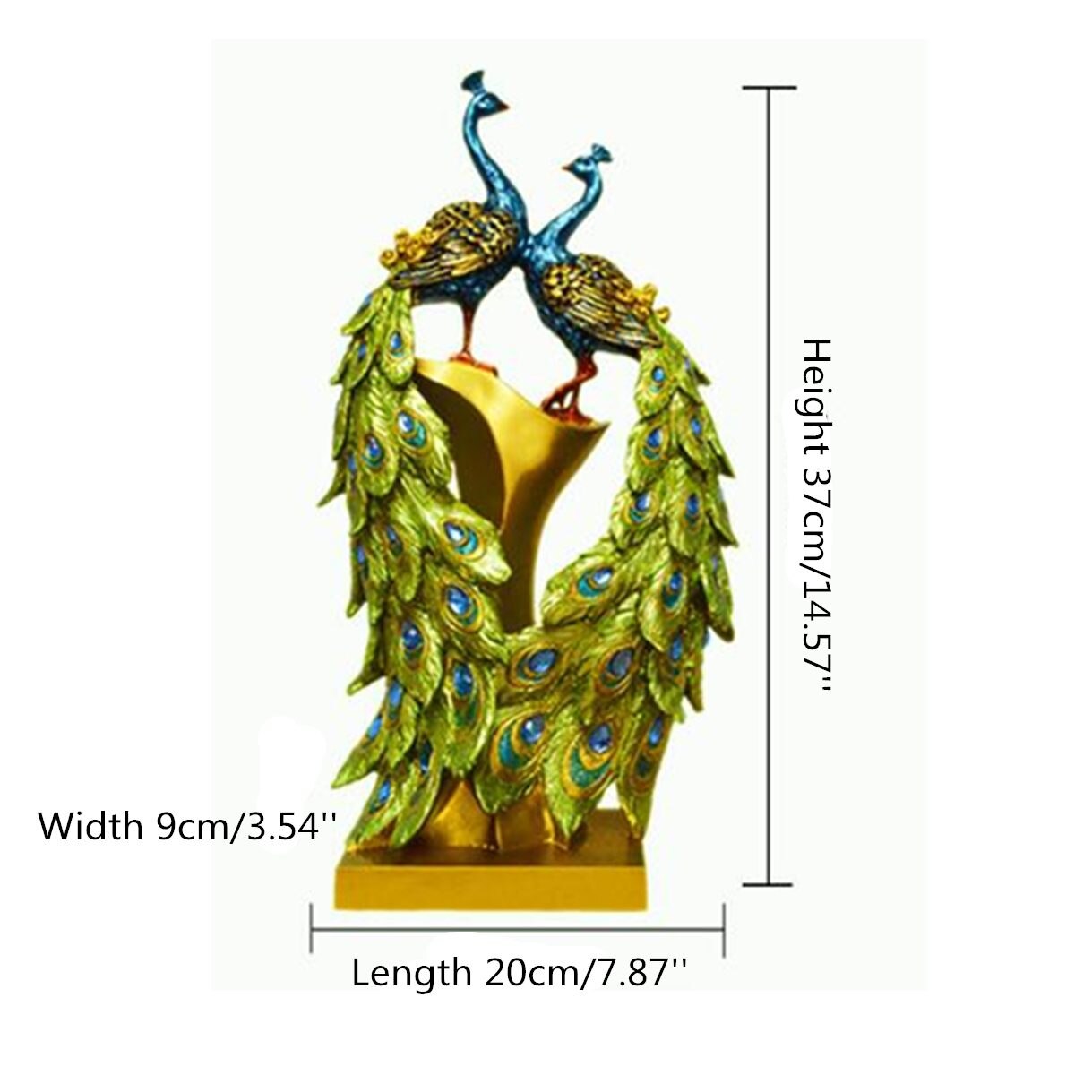 Traditionel kinesisk påfugl par skulptur elskere påfugl statue maskot håndværk ornament dekoration valentinsdag