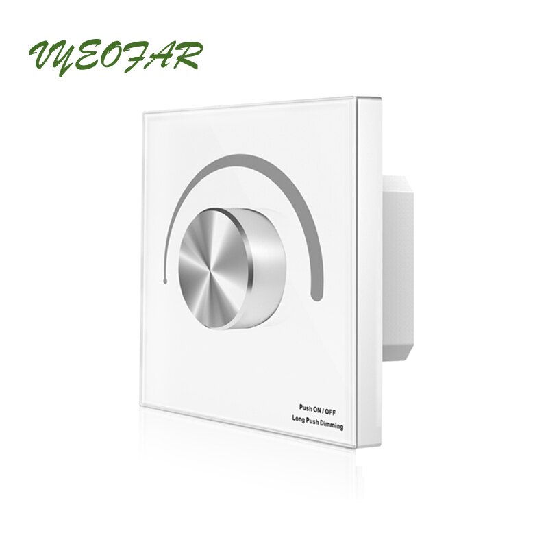 Led Strip Dimmer Wall Mount Manual Knob Panel Dimming Controller 12V-24V Dimmable Single Color String Dim Switch