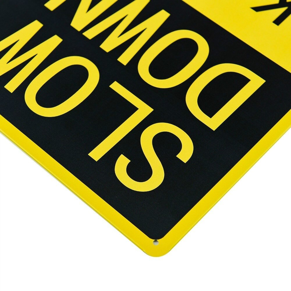 (2 Pack) Please Slow Down Children Playing Signs 12" x 8" with Kids at Play Caution Sign