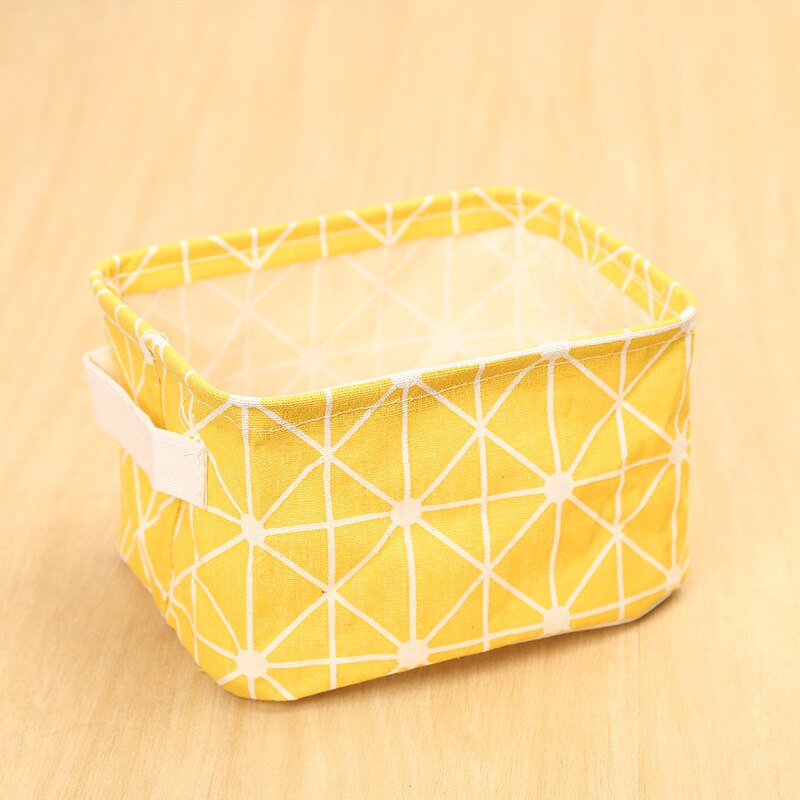 Cotton hand junk basket cabinet desk box cloth storage basket: Yellow