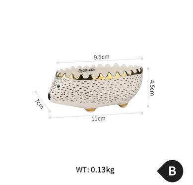 Almacenamiento de taza de medida pequeño soporte de planta soporte fresco erizo cerámica joyería contenedor hogar Oficina jardín Mesa Decoración: B