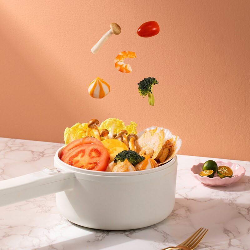 220V 1.6L Electric Frying Pan Non-stick Multi Cooker Household Electric Cooking Machine Pot Portable Electric Pot