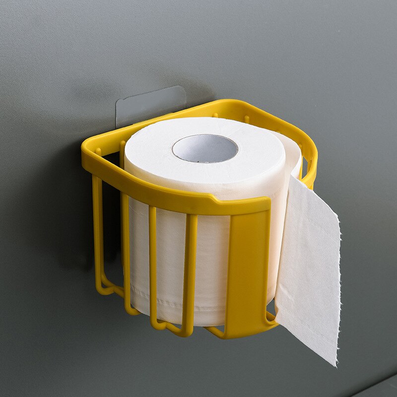 Estante de papel higiénico para baño, organizador adhesivo sin pulir, rollo de gran capacidad, soporte de extracción de papel, Rollo sin perforación