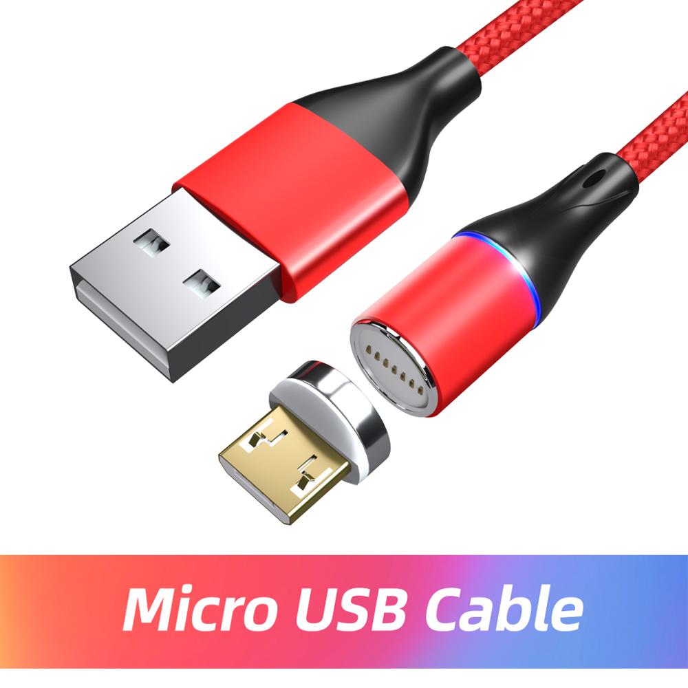 ANMONE Magnetische Kabel Mikro USB Kabel 3A Schnell Ladegerät Schnell Ladung Magnet Draht Android Ladekabel für Telefon Tablette: rot magnetisch Kabel